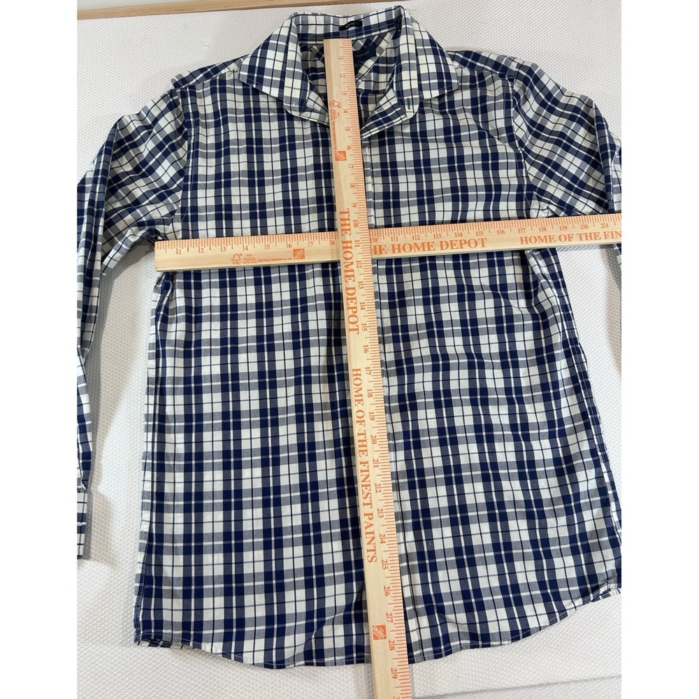 Tommy Hilfiger Mens M Blue Plaid Slim Fit Button Up Shirt 15.5 32/33 - Picture 3 of 7